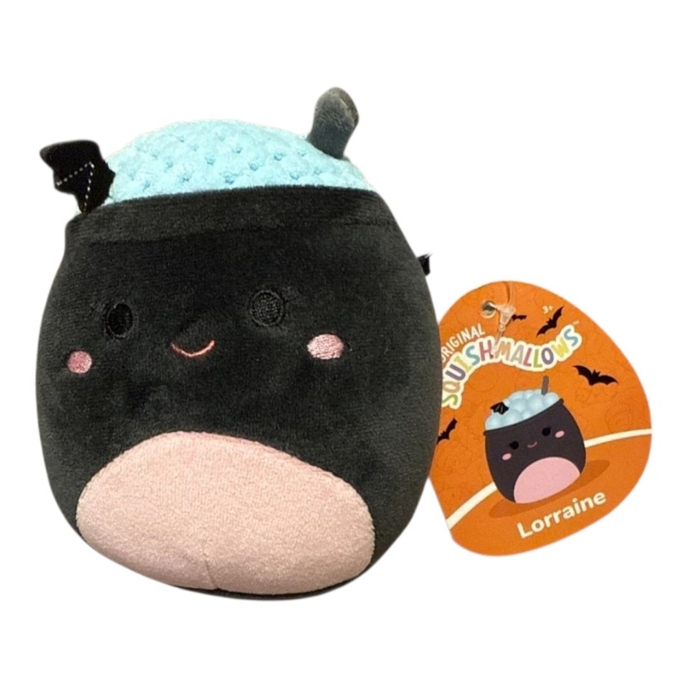 Squishmallows Lorraine Cauldron Kids 5" Black New Halloween Potion Plush Toy